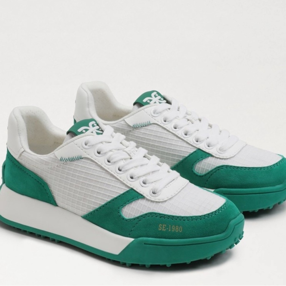 Green and White Sneakers